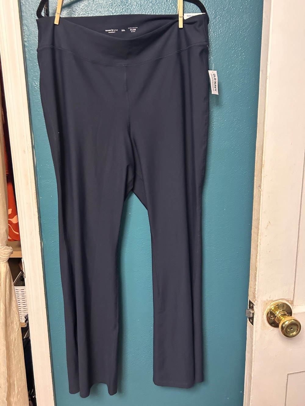 Old Navy Active Powersoft Extra High-Rise Flare Leggings in Navy Go Dry XXL